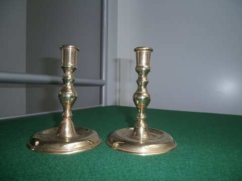 1 pair "Næstved" brass candlestick, Denmark approx. 1860.