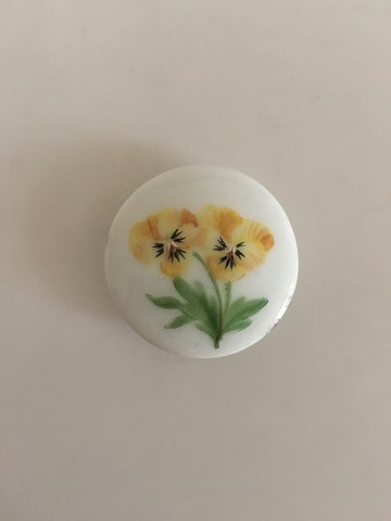 Royal Copenhagen Porcelain Button with Handpainted Flower Motif