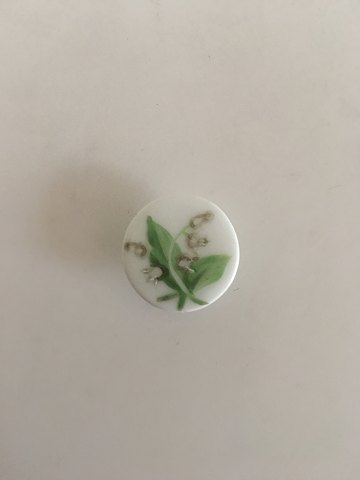 Royal Copenhagen Porcelain Button with Handpainted Flower Motif