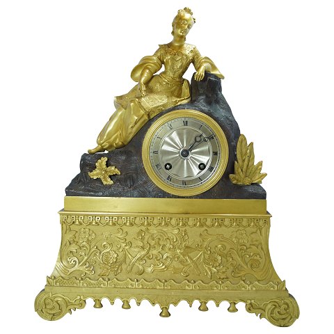 A French clock of gilt bronze, neo-rococo