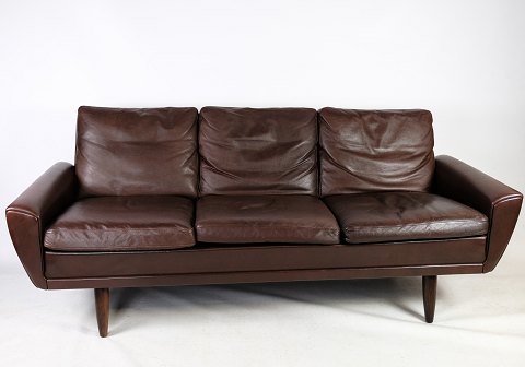 Brun læder sofa, model 64, Georg Thams, Polstermøbelfabrik, 1960
Flot stand
