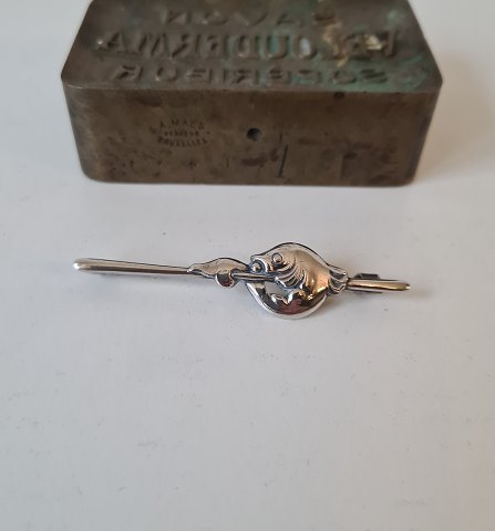 Beautiful silver brooch decorated with a fish by Eiler & Marløe