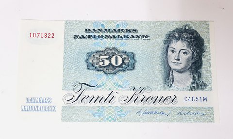 Danmark. Pengeseddel 50 kr. 1985 C4. Ucirkuleret.