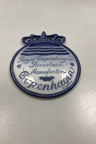 Royal Copenhagen Engelsk Forhandler Skilt med Krone, tidlig