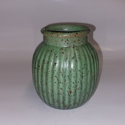 Green vase with ribs from Mich. Andersen & Son

