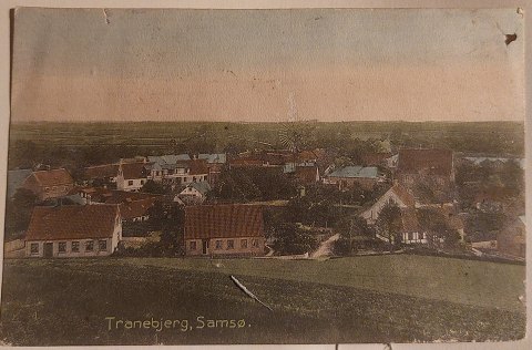 Farvelagt postkort:.Motiv fra Tranebjerg, Samsø 1907