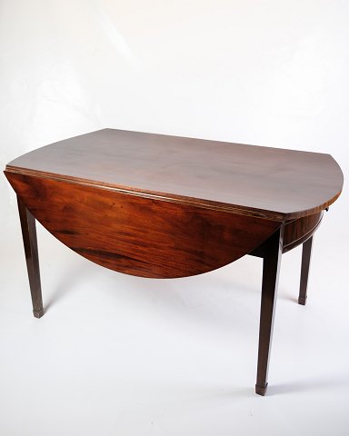 Antik Klapbord/Spisebord - Poleret Mahogni - Med Skuffe - År 1840
God Stand
