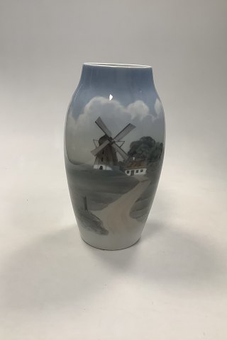 Bing and Grondahl Art Nouveau Vase No 8695 - 243 with Windmill