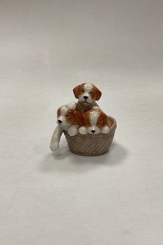 Royal Copenhagen Mini Collection - Mongrels/ Puppies in Basket No. 745