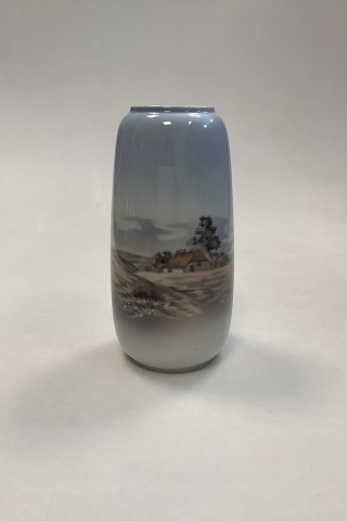 Lyngby Porcelain Vase with Farmhouse No. 74-2/76