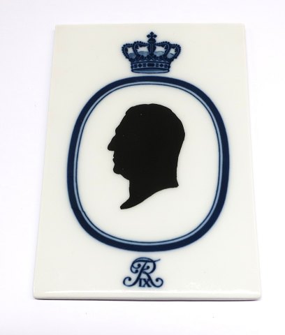 Royal Copenhagen. Plaque with King Frederik IX. Measures 13*9 cm