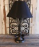 Art Deco bordlampe af grønpatineret metal (a la disco metal)