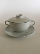 Royal Copenhagen Fajance Blåkant Bouillonkop med låg No. 3081