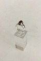 Georg Jensen Sterling Sølvring No 46C med rød sten