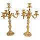 Pair of French candelabras, gilt bronze, 1860