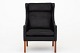 Børge Mogensen / Fredericia Furniture
BM 2204 - Reupholstered lounge chair in black Pleasure leather. KLASSIK offers 
upholstery of the chair in fabric or leather of your choice.
Availability: 6-8 weeks
Renovated
