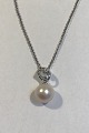 Georg Jensen 18K Hvidguld Vedhæng Magic Perle og Diamanter