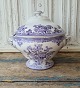19th Century faience terrain decorated with purple Asiatic Pheasants