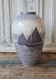 Royal Copenhagen Art Nouveau vase decorated with sailing ships no. 2055/1099