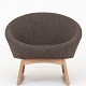 Kurt Østervig / Klassik Studio 
57A - Tub chair upholstered in Clay by Sahco col.: 004 on a sledgeframe in 
soaped oak.
Availability: 6-8 weeks
Good condition
