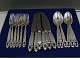 Konge Georg Jensen sølvbestik, sæt middagsbestik á 6 x 3 dele, i alt 18 dele