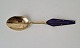 Sorenco Christmas spoon in gilded sterling silver decorated with Christmas 
candles in enamel from 1965