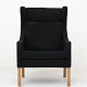 Børge Mogensen / Fredericia Furniture
BM 2204 - Wing-back chair, upholstered with Hallingdal 65-wool (colour 180) 
with legs in oak.
1 pc. in stock
Good, used condition
