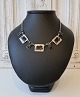 Vintage necklace in sterling silver and black enamel by Jens Tage Hansen with 
Greenlandic motifs
