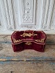 French Art Nouveau jewelery box covered with purple velvet