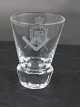 Danish 
freemason glasses, schnapps glasses engraved with freemason symbols, on an 
edge-cutted foot