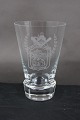 Danish freemason glasses, beer glasses for St. Johs. Lodge Cimbria in Aalborg, 
engraved with freemason symbols, on an edge-cutted foot