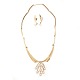Just Andersen Halskette und Ohrringe aus 14kt Gold beide mit Perlen. Halskette 
L: 41cm. G: 35,1gr