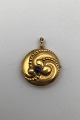 Evald Nielsen 14K Gold Pendant  Moonstone