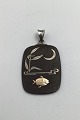 Georg Jensen Malm / Sterling Sølv / Guld Vedhæng No. 5003 Malinowski