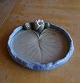 B&G Danish porcelain, large and beautiful bowl with leaf and water lilies 
27x24cm from Denmark