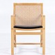 R. THYGESEN & J. SØRENSEN / Botium
7512 - Armchair in ash with back in wicker and seat in black leather.
4 pcs. på lager
Good, used condition
