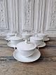 Royal Copenhagen White half lace bouillon cup with lid and saucer