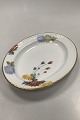 Royal Copenhagen No 93. White Half Lace w. Flowers and Gold Oval Platter 30cm / 
11.81 inch