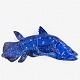 Jeanne Grut / Royal Copenhagen
Wall-mounted relief sculpture ""Blue Fish"" in blue-glazed faience based on the 
Coelacanth fish.
1 pc. in stock
