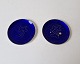 Frantz Hingelberg pair of glass trays in sterling silver and blue enamel