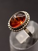 830 sølv ring med rav