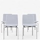 Jørgen Høj / Klassik Studio.
JH 3 - Set of 4 dining chairs with frame in steel and seat in 