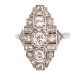 Art Deco platin ring fra ca. år 1910-20 prydet med 25 diamanter i størrelserne 
ca. 0,03-0,25ct. Ialt ca. 1,15ct. Ringstørrelse 53