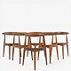 Hans Wegner for Fritz Hansen.
FH 4103 - Sæt af 6 