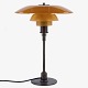Poul Henningsen / Louis Poulsen.
PH 4/3 - Bordlampe med skærme i ravfarvet glas og gammel afbryder. Stemplet 
