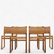 Børge Mogensen / Fredericia Furniture.
BM 61 - Sæt á 4 spisestole i eg og patineret sjeneflet.
1 stk. på lager
