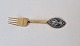 A.Michelsen Christmas fork in gold-plated sterling silver and enamel from 1984