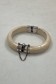 Ivory Bracelet with Sterling Silver Hinges