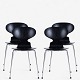 Arne Jacobsen / Fritz Hansen.
AJ 3100 - Set of 4 black-glazed Ant chairs with steel frame.
Contact us regarding stock
