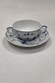 Royal Copenhagen Musselmalet Riflet Bouillon Kop med underkop No. 344